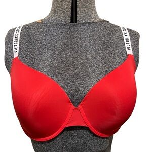 Victoria's Secret T-Shirt Lightly Lined Demi Bold Red Bra